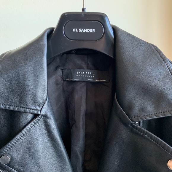 Zara Black Leather Moto Jacket - Picture 2 of 4